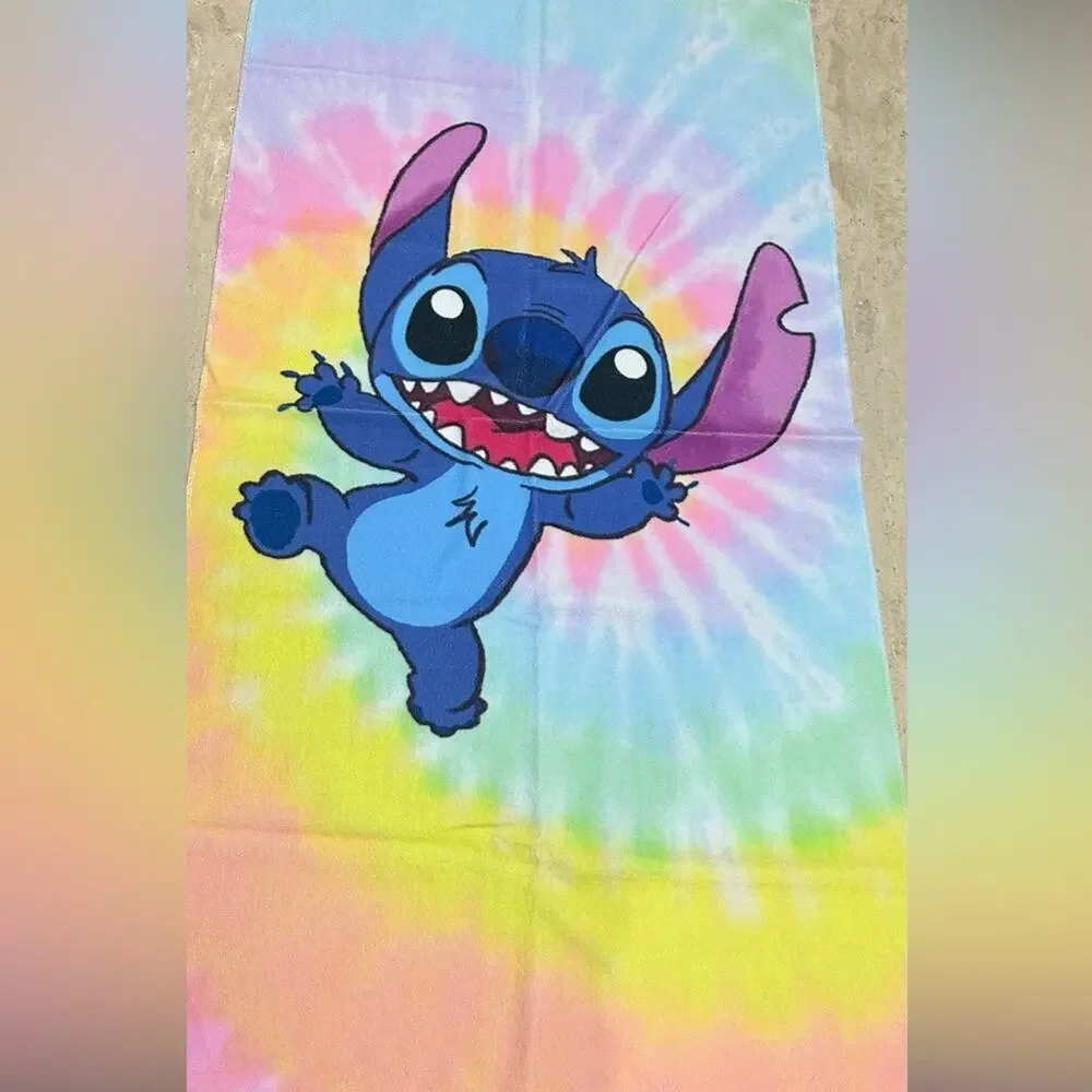 Lilo & Stitch Bath Beach Towel Microfiber Soft Swim Kids Adults Blue Pink 52x32